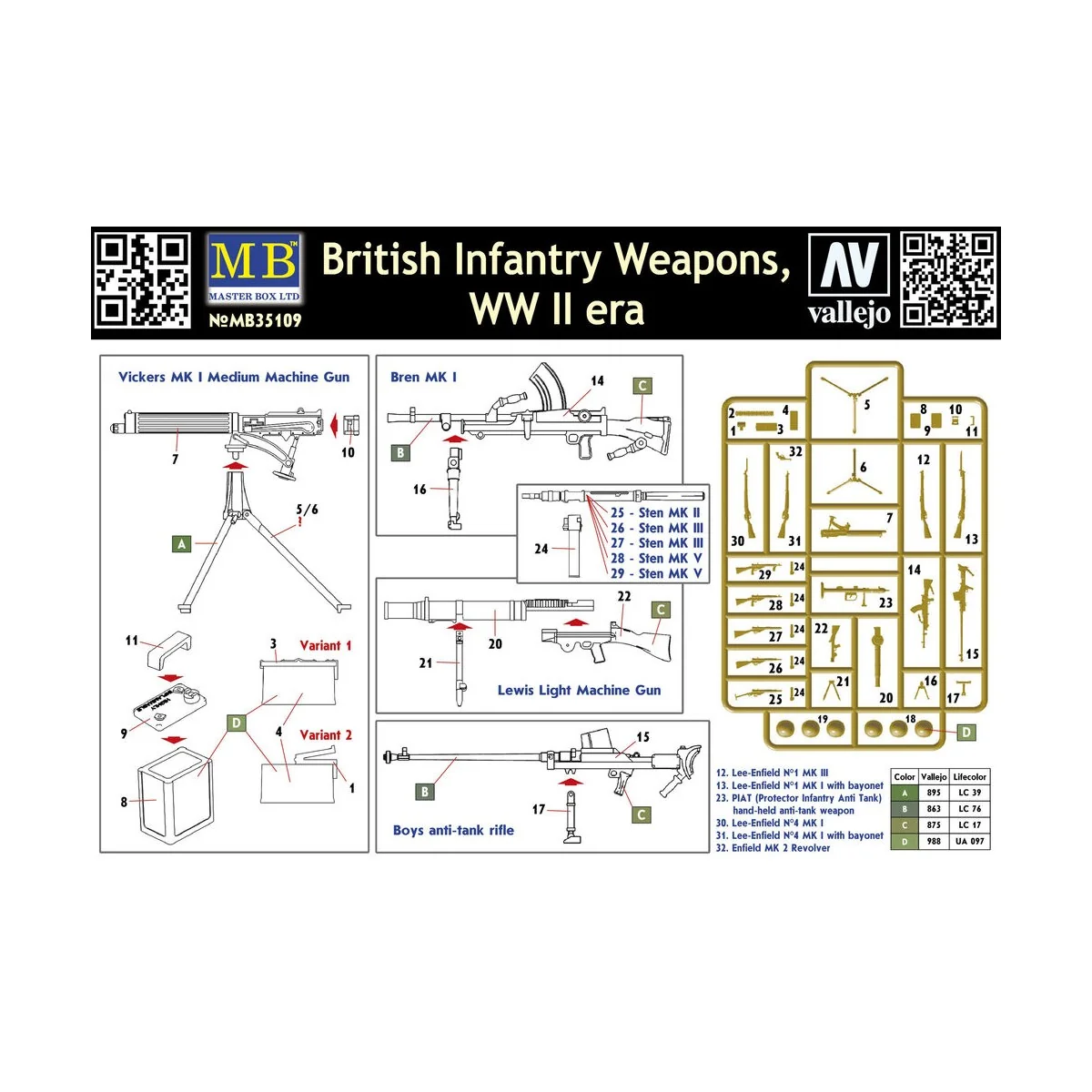 British infantry weapons, WWII era, 1/35 - Master Box Ltd. 35109