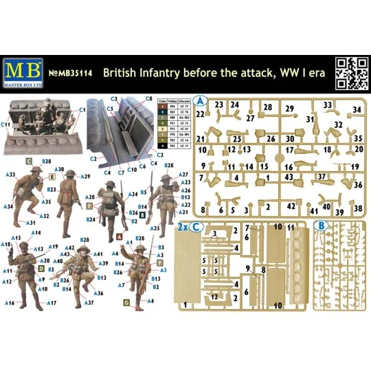 British infantry before attack,WWI era - Master Box Ltd. 35114