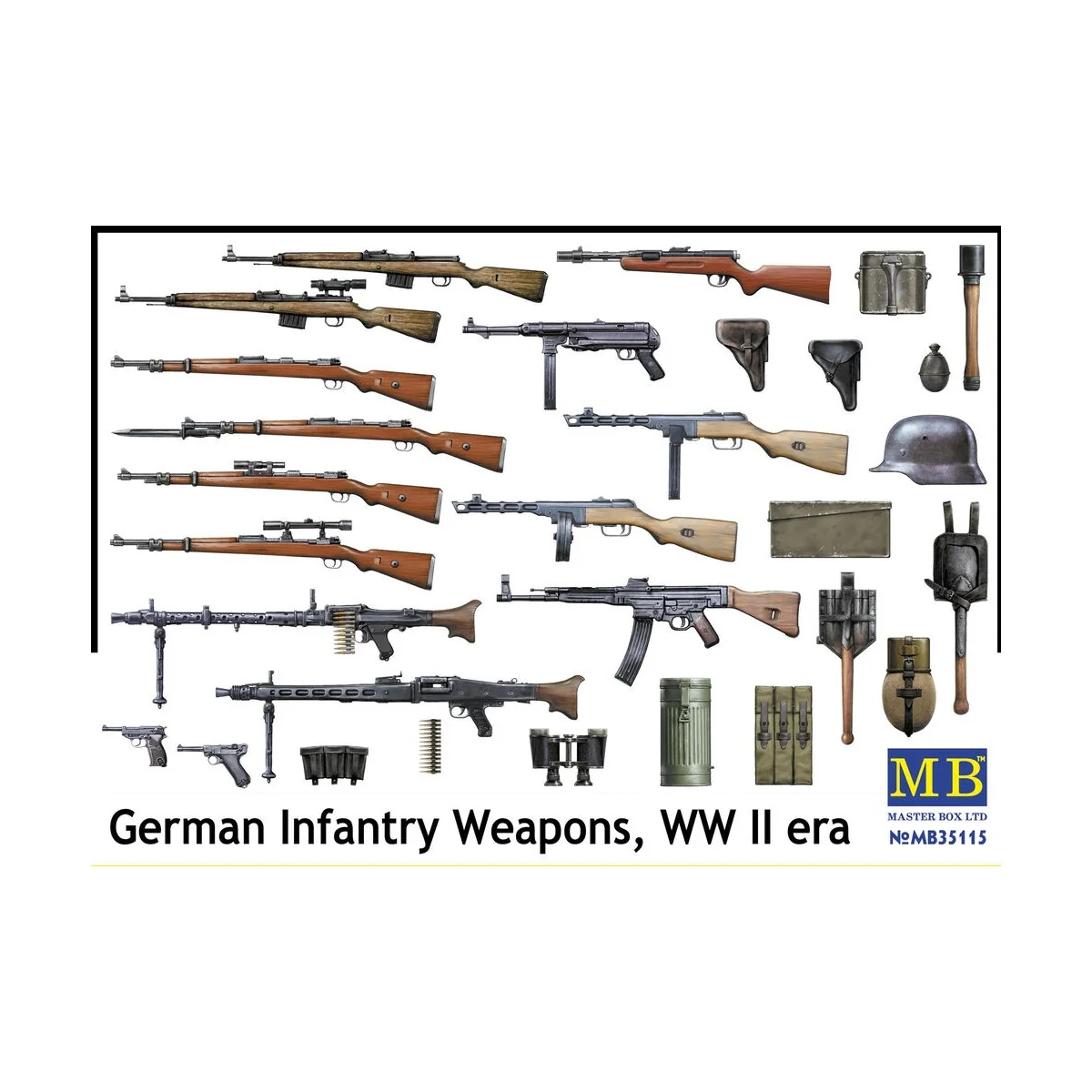 German infantry weapons, WWII, 1/35 - Master Box Ltd. 35115 German infantry weapons, WWII, 1/35 - Master Box Ltd. 35115