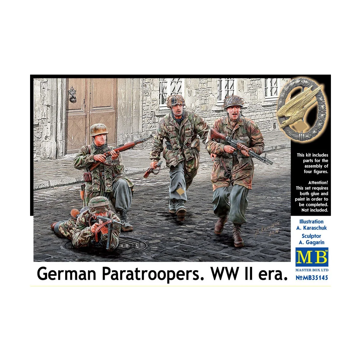 German Paratroopers, WWII era, 1/35 - Master Box Ltd. 35145 German Paratroopers, WWII era, 1/35 - Master Box Ltd. 35145