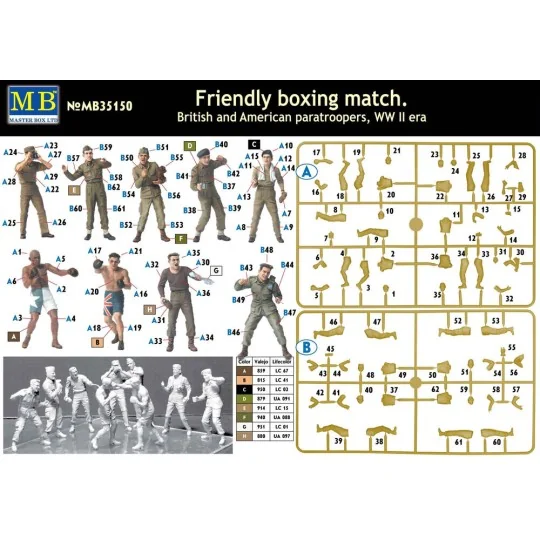 Friendly boxing match.Brit.+Amer.paratro, 1/35 - Master Box Ltd. 35150