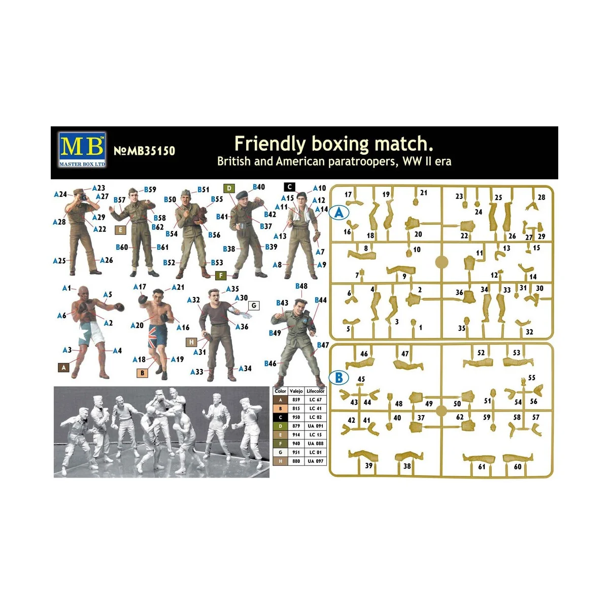 Friendly boxing match.Brit.+Amer.paratro, 1/35 - Master Box Ltd. 35150