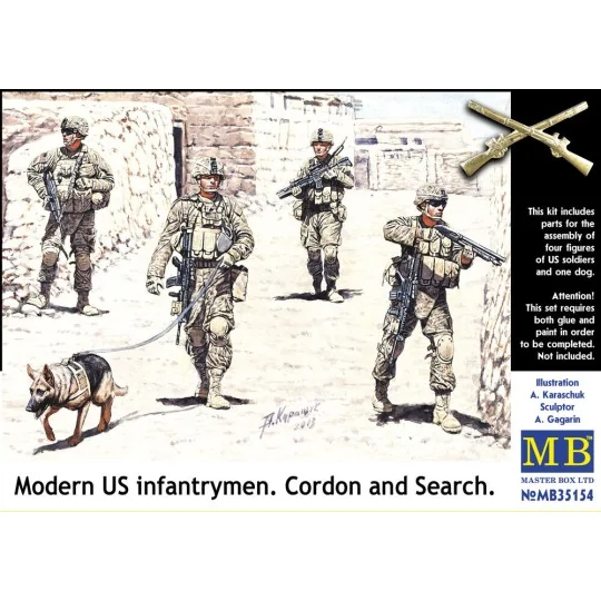Modern U.S.infantrymen. Cordon and Searc, 1/35 - Master Box Ltd. 35154