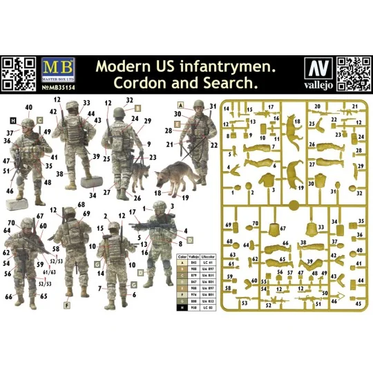 Modern U.S.infantrymen. Cordon and Searc, 1/35 - Master Box Ltd. 35154