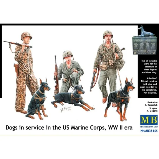 Dogs in service in US Marine Corps, 1/35 - Master Box Ltd. 35155