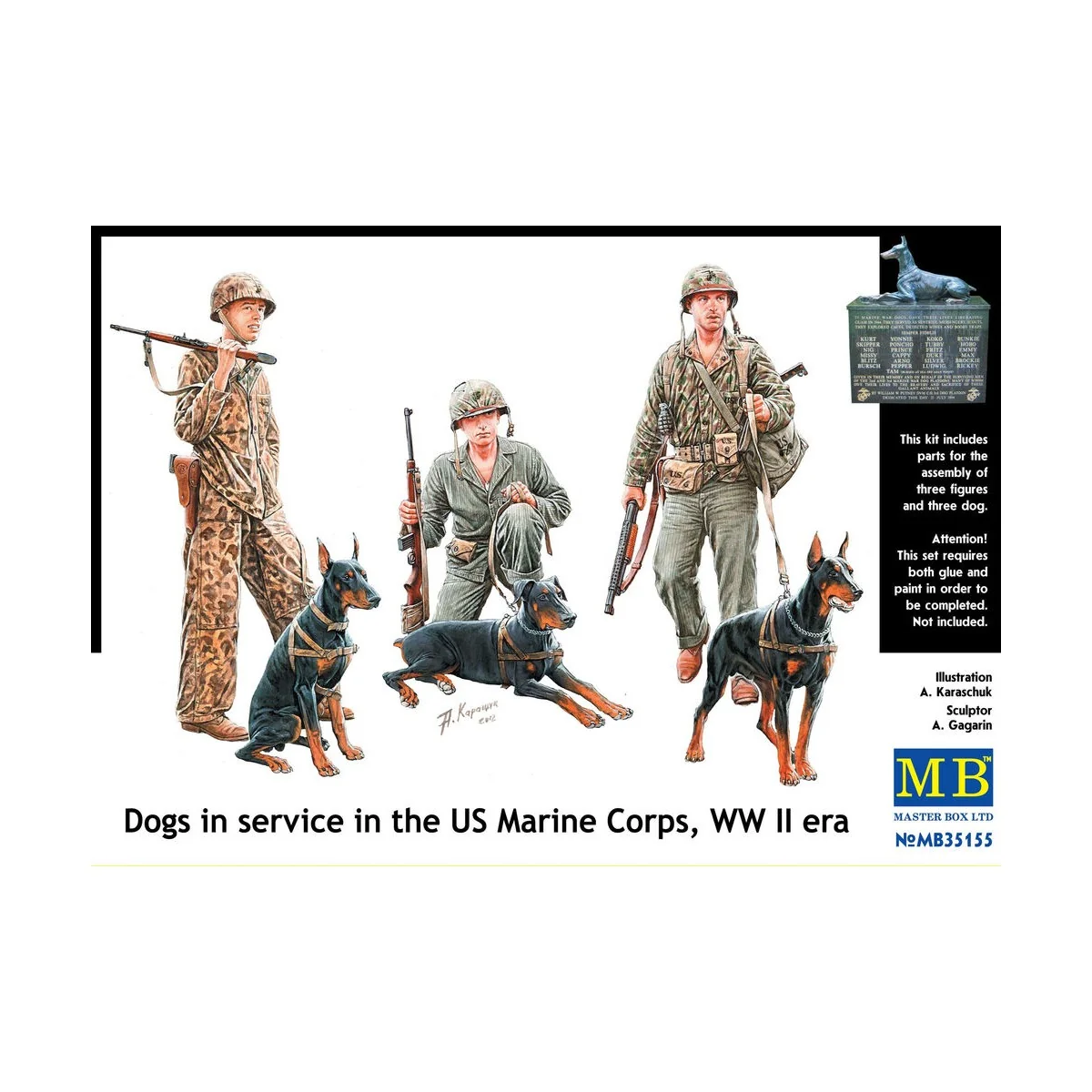 Dogs in service in US Marine Corps, 1/35 - Master Box Ltd. 35155