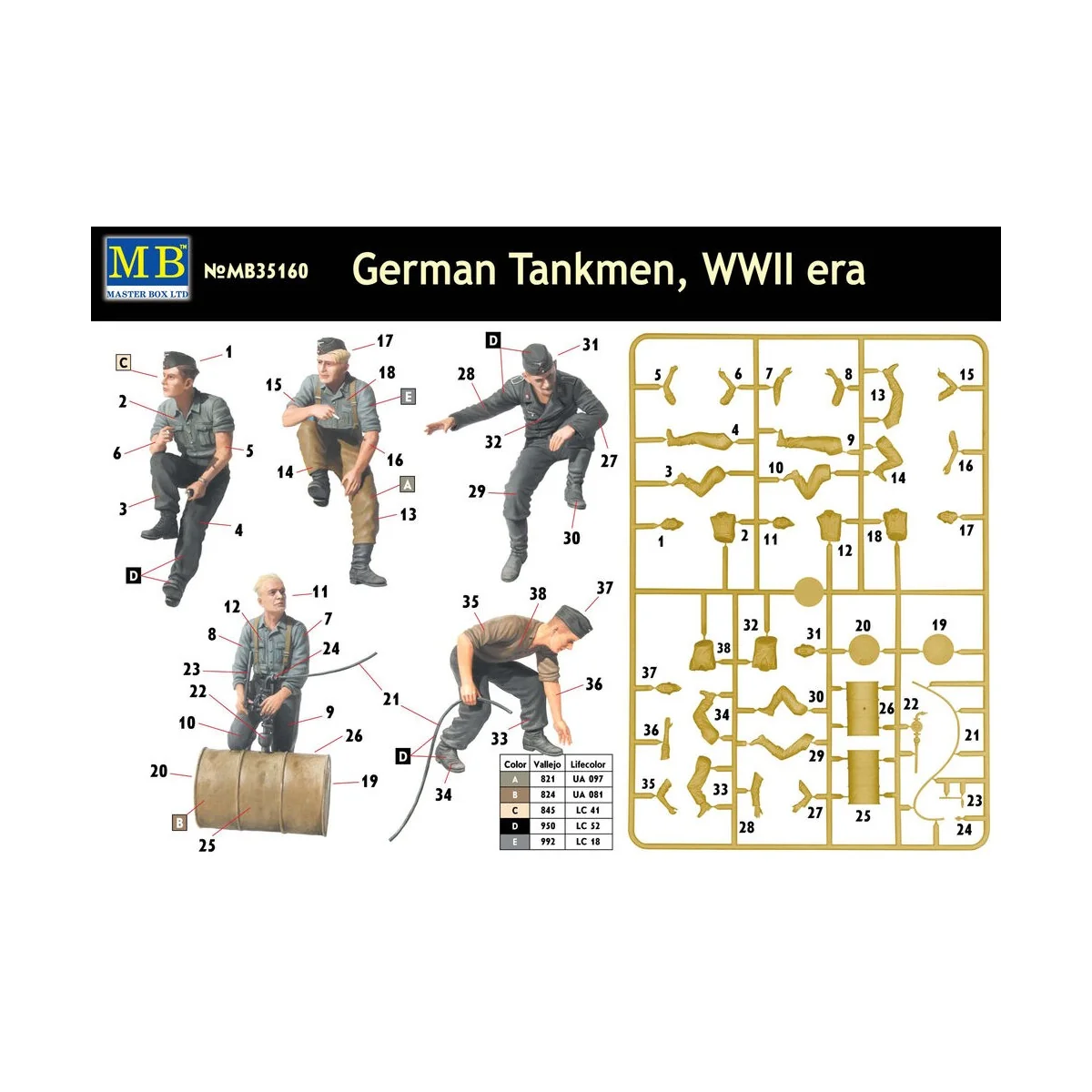 German tankmen, WWII era - Master Box Ltd. 35160