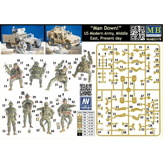 Man Down! U.S. Modern Army,Middle east - Master Box Ltd. 35170