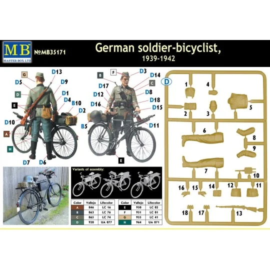 German soldier-bicyclist, 1939-1942 - Master Box Ltd. 35171