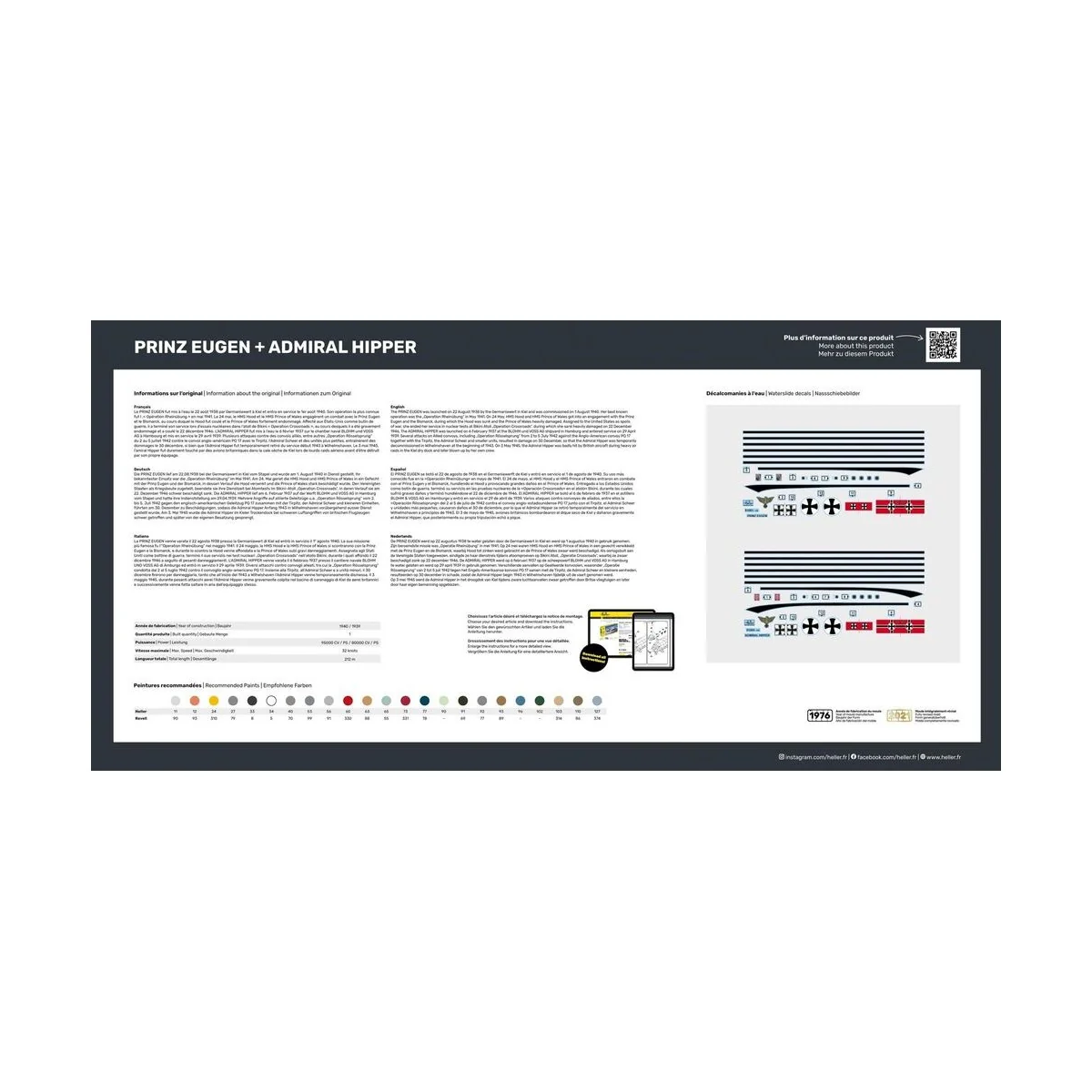 STARTER KIT Twin Set Prinz Eugen + Admiral Hipper, 1/400 - Heller 5... STARTER KIT Twin Set Prinz Eugen + Admiral Hipper, 1/400 - Heller 5...