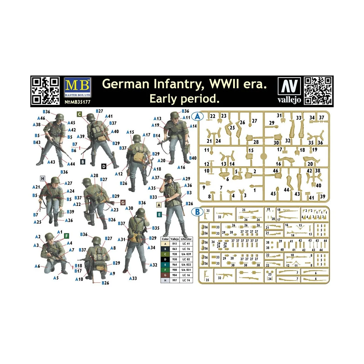 German infantry, WWII era. Early period, 1/35 - Master Box Ltd. 35177
