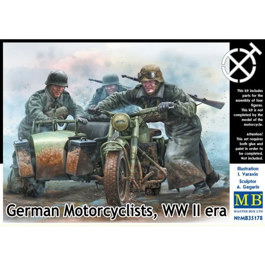 German motorcyclists, WWII era, 1/35 - Master Box Ltd. 35178