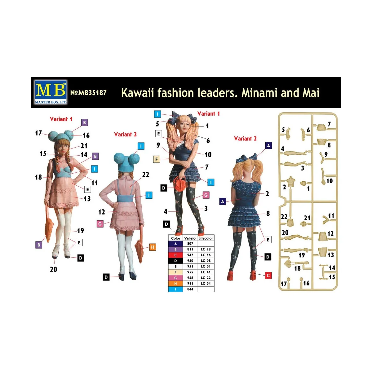Kawaii fashion leaders.Minami and Mai, 1/35 - Master Box Ltd. 35187 Kawaii fashion leaders.Minami and Mai, 1/35 - Master Box Ltd. 35187