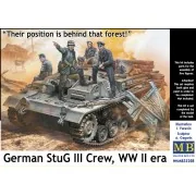 German StuG III Crew, WWII era.Their position is behind that forest...