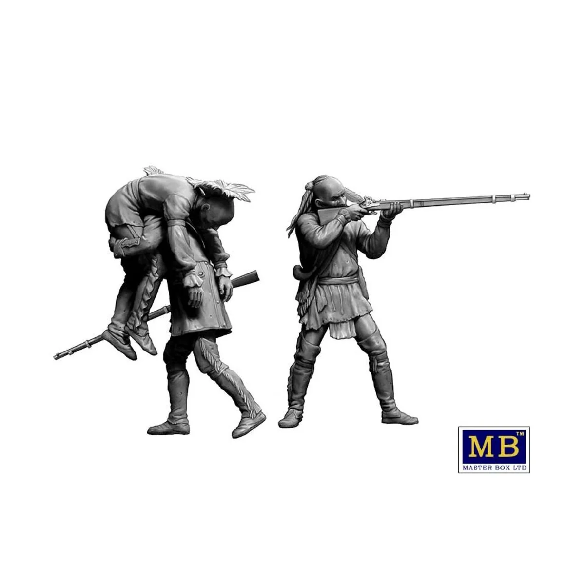 Wounded brother. Indian Wars series, XVIII century. Kit No. 2, 1/35... Wounded brother. Indian Wars series, XVIII century. Kit No. 2, 1/35...