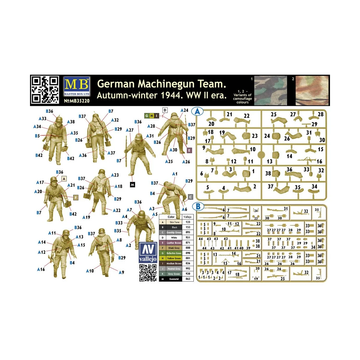 German Machinegun Team. Autumn-winter 1944. WWII era - Master Box L...