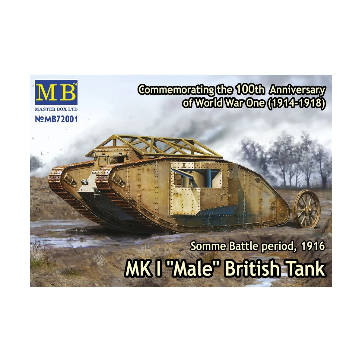 Mk I "Male"British tank, Somme battle1916, 1/72 - Master Box Ltd. 7...