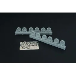 F4U Corsair - F6F Hellcat wheels (five types), 1/144 - Brengun BRL1...