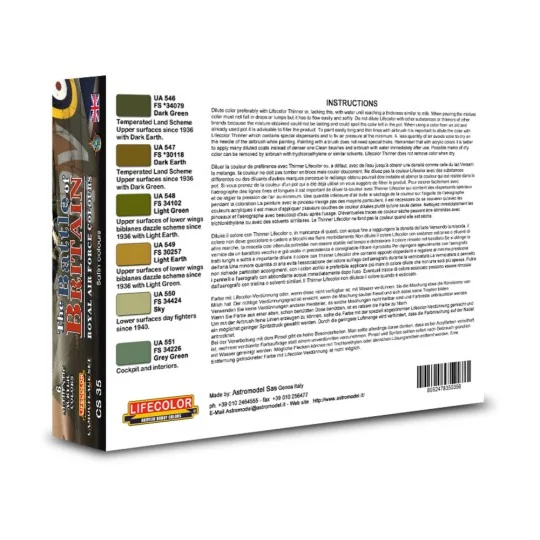 Battle Of Britain, Royal Air Force Colors 6 x 22 ml - Lifecolor CS35