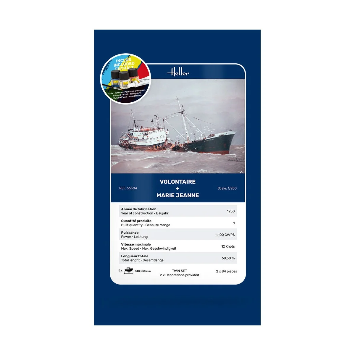 STARTER KIT Twin Set Volontaire + Marie Jeanne, 1/200 - Heller 55604