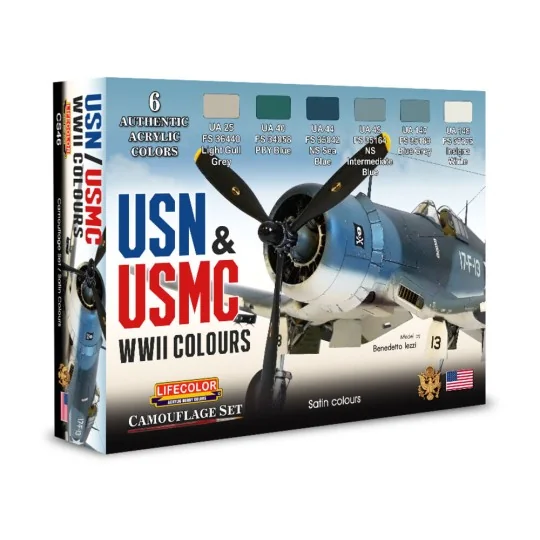 USN & USMC WWII Colors 6 x 22 ml - Lifecolor CS46 USN & USMC WWII Colors 6 x 22 ml - Lifecolor CS46