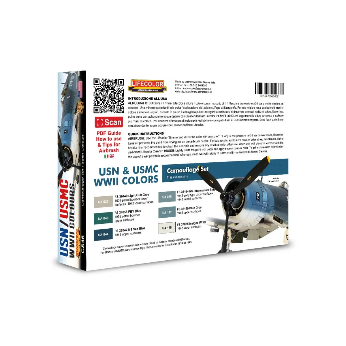 USN & USMC WWII Colors 6 x 22 ml - Lifecolor CS46 USN & USMC WWII Colors 6 x 22 ml - Lifecolor CS46