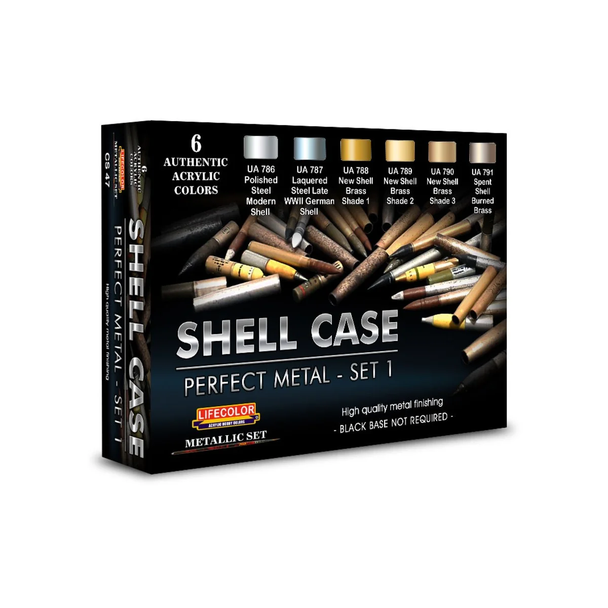 Shell Case – Perfect Metals Set 1 6 x 22 ml - Lifecolor CS47
