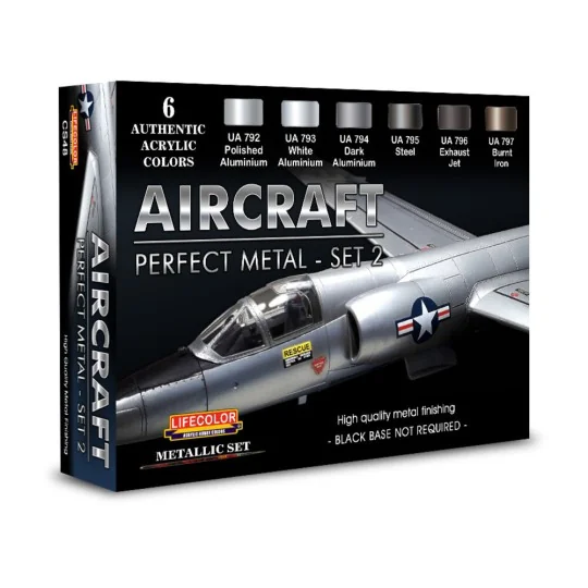 Aircraft– Perfect Metals Set 2 6 x 22 ml - Lifecolor CS48 Aircraft– Perfect Metals Set 2 6 x 22 ml - Lifecolor CS48