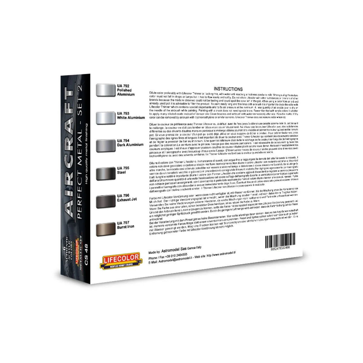 Aircraft– Perfect Metals Set 2 6 x 22 ml - Lifecolor CS48