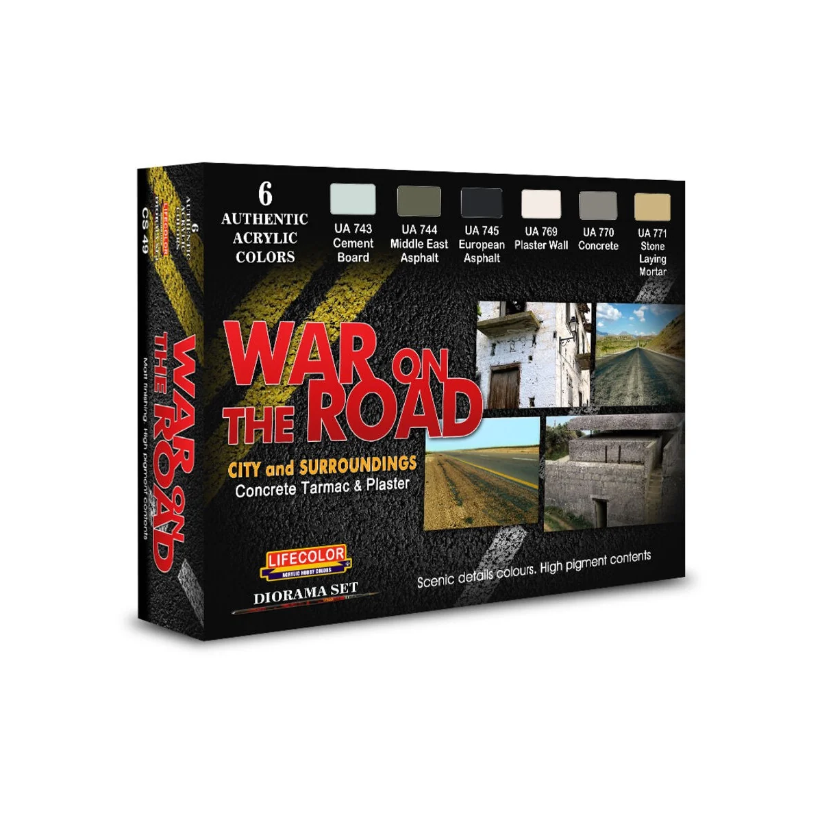 War On The Road – Concrete Tarmac & Plaster 6 x 22 ml - Lifecolor CS49