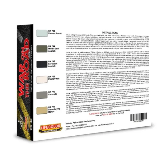 War On The Road – Concrete Tarmac & Plaster 6 x 22 ml - Lifecolor CS49