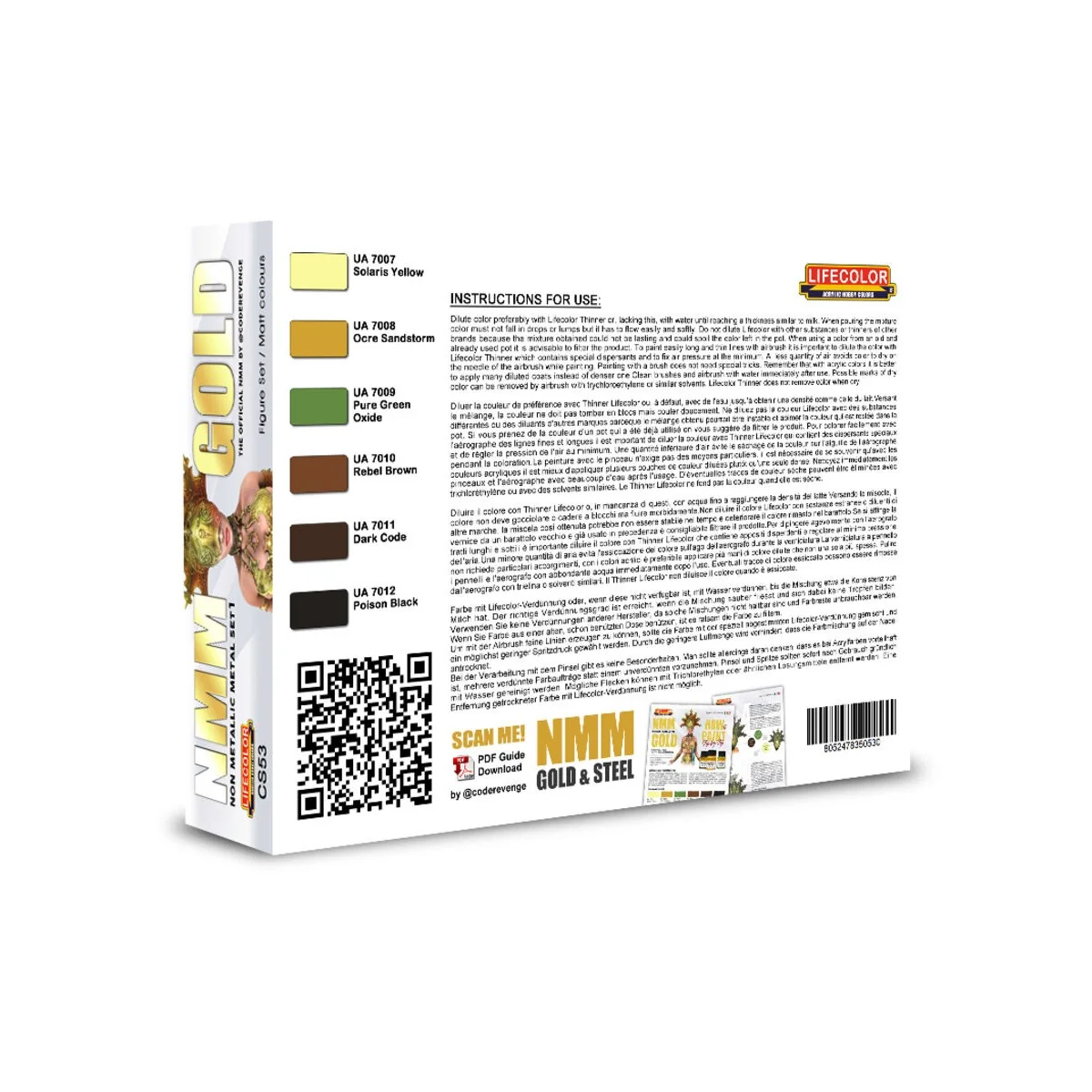 NMM – Non Metallic Metal – Set 1 GOLD 6 x 22 ml - Lifecolor CS53