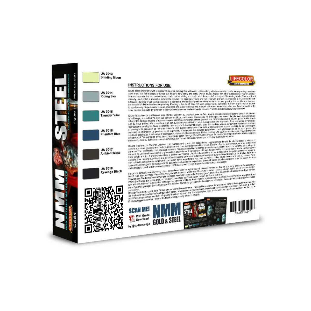 NMM – Non Metallic Metal – Set 2 STEEL 6 x 22 ml - Lifecolor CS54
