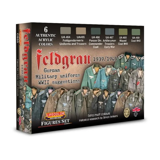 Feldgrau – 1943-1945 – German Military Uniforms 6 x 22 ml - Lifecol... Feldgrau – 1943-1945 – German Military Uniforms 6 x 22 ml - Lifecol...
