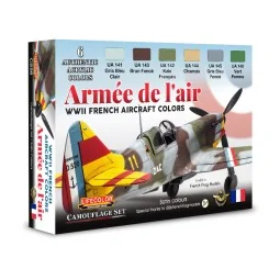 WWII French Aircraft Colors - Armée De L'Air 6 x 22 ml - Lifecolor ...