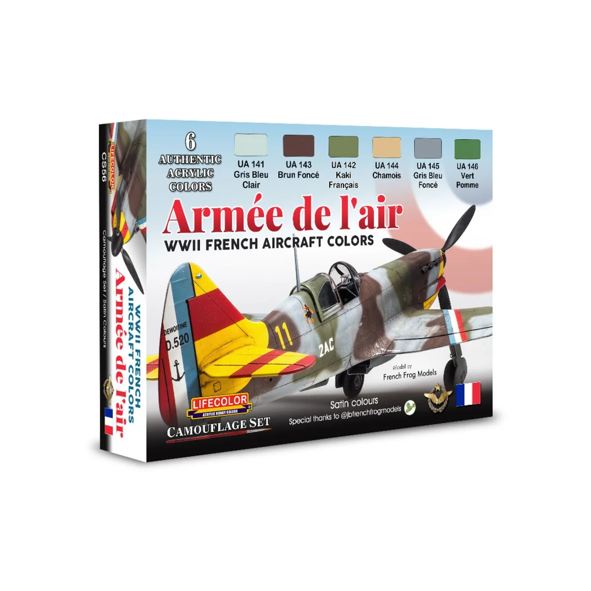 WWII French Aircraft Colors - Armée De L'Air 6 x 22 ml - Lifecolor ...