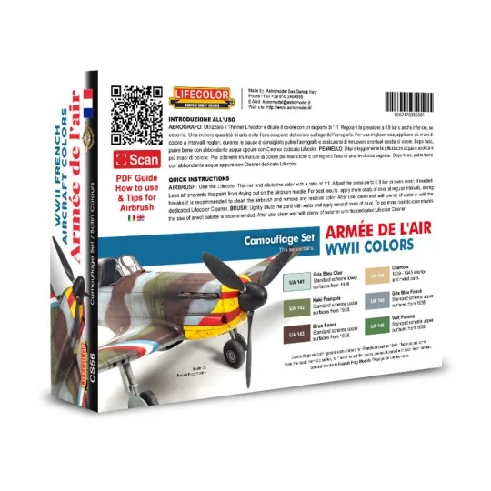WWII French Aircraft Colors - Armée De L'Air 6 x 22 ml - Lifecolor ...