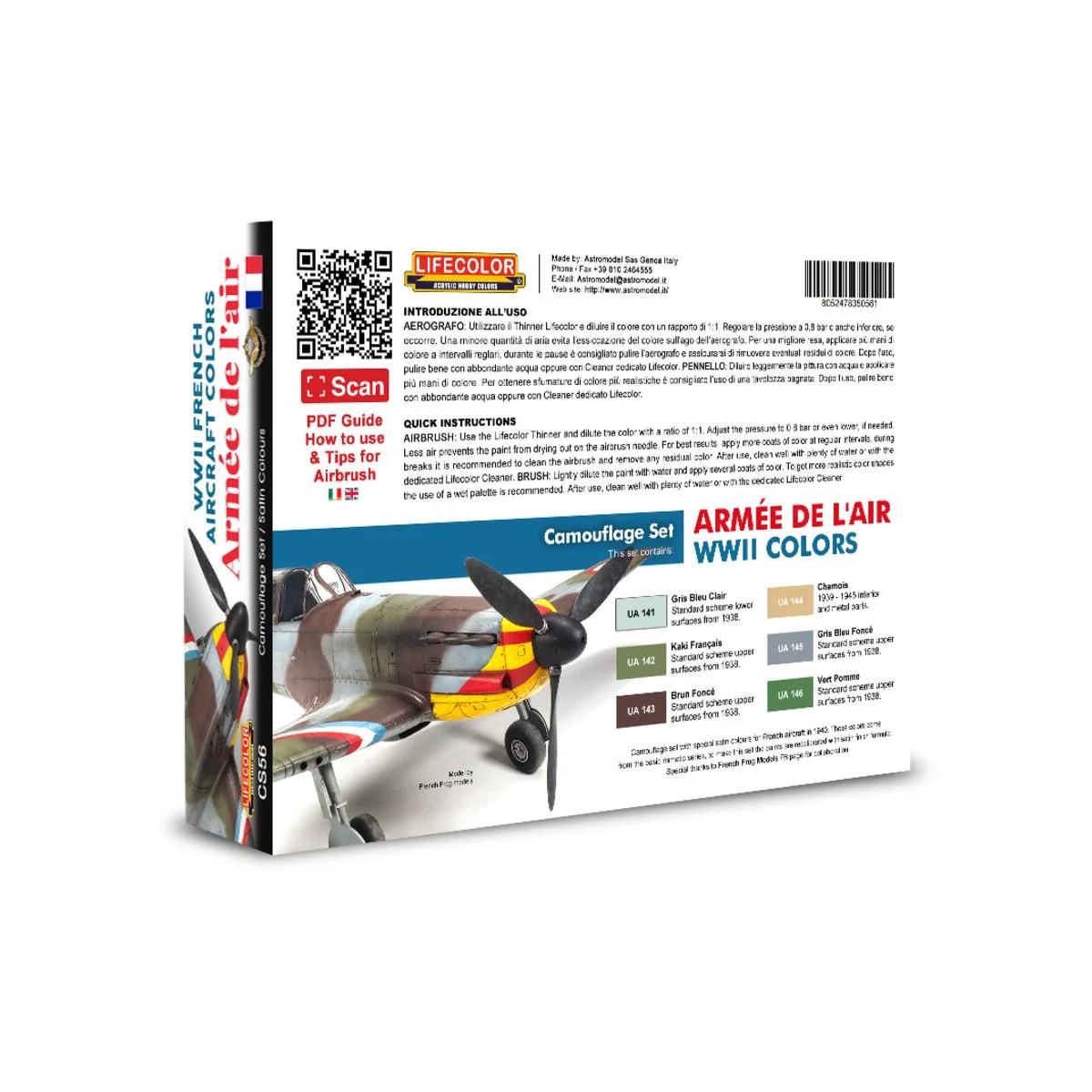 WWII French Aircraft Colors - Armée De L'Air 6 x 22 ml - Lifecolor ...