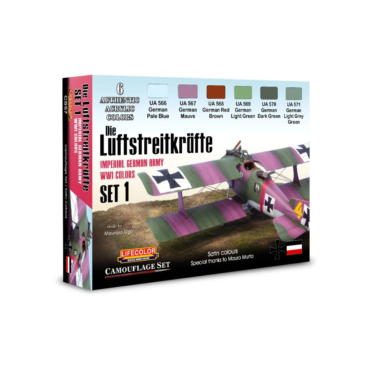 Imperial German Army WWI Colors Set1 6 x 22 ml - Lifecolor CS57