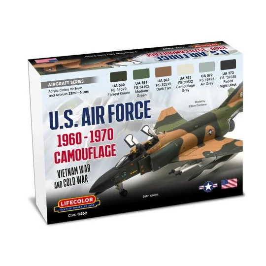US Air Force 1960-1970 Camouflage 6 x 22 ml - Lifecolor CS62 US Air Force 1960-1970 Camouflage 6 x 22 ml - Lifecolor CS62