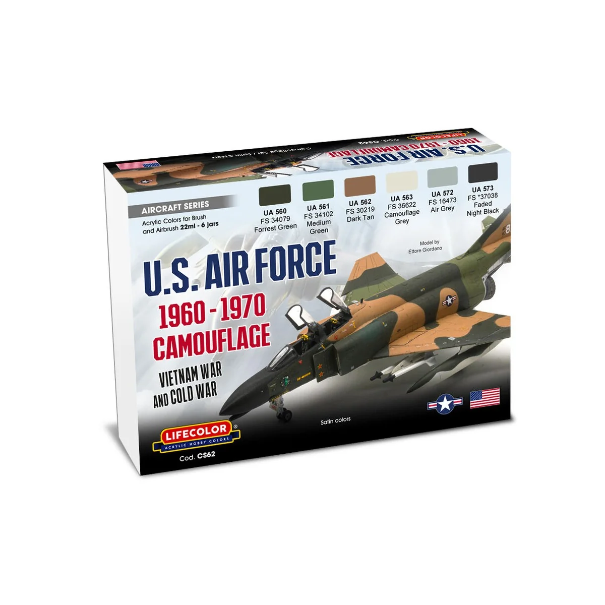 US Air Force 1960-1970 Camouflage 6 x 22 ml - Lifecolor CS62 US Air Force 1960-1970 Camouflage 6 x 22 ml - Lifecolor CS62
