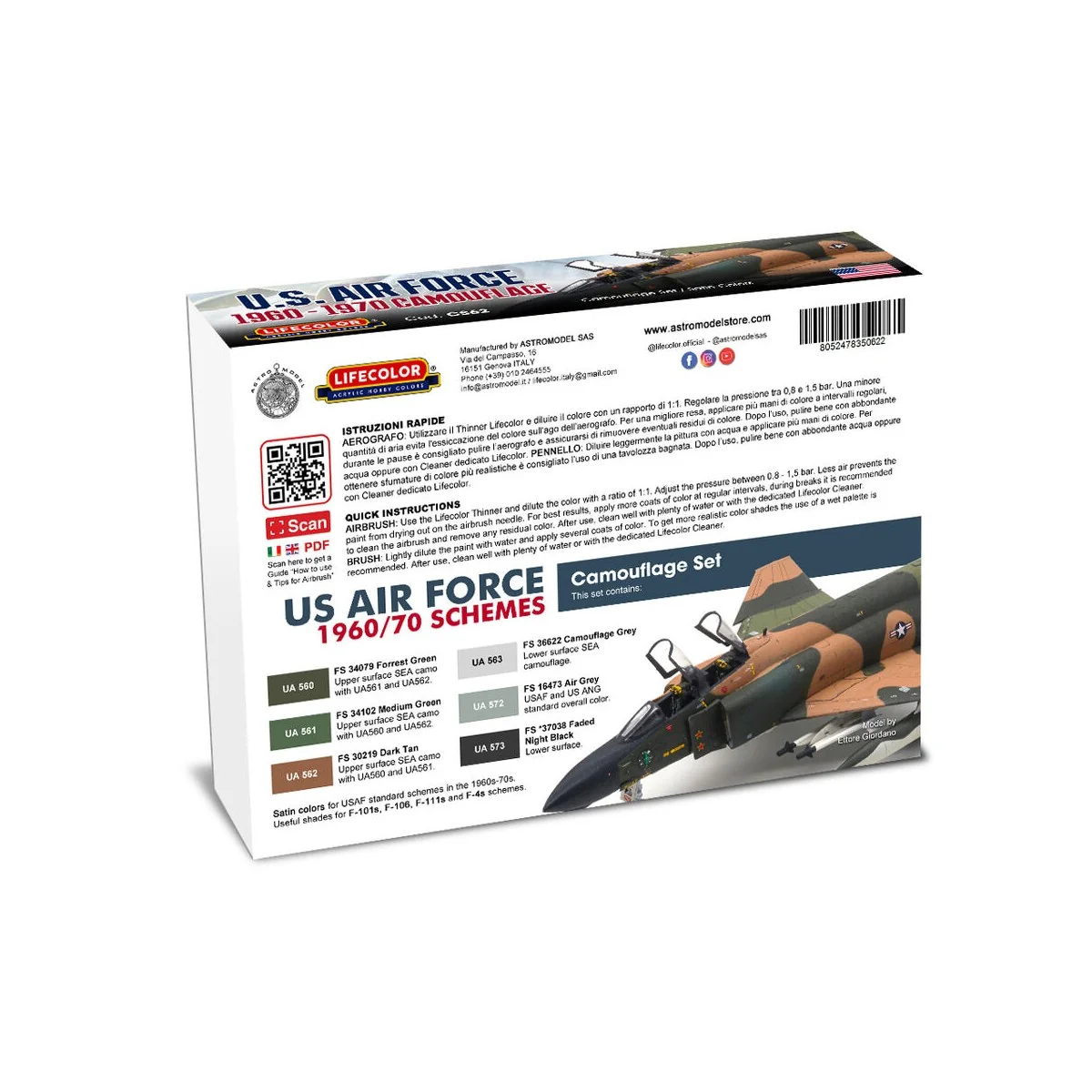 US Air Force 1960-1970 Camouflage 6 x 22 ml - Lifecolor CS62