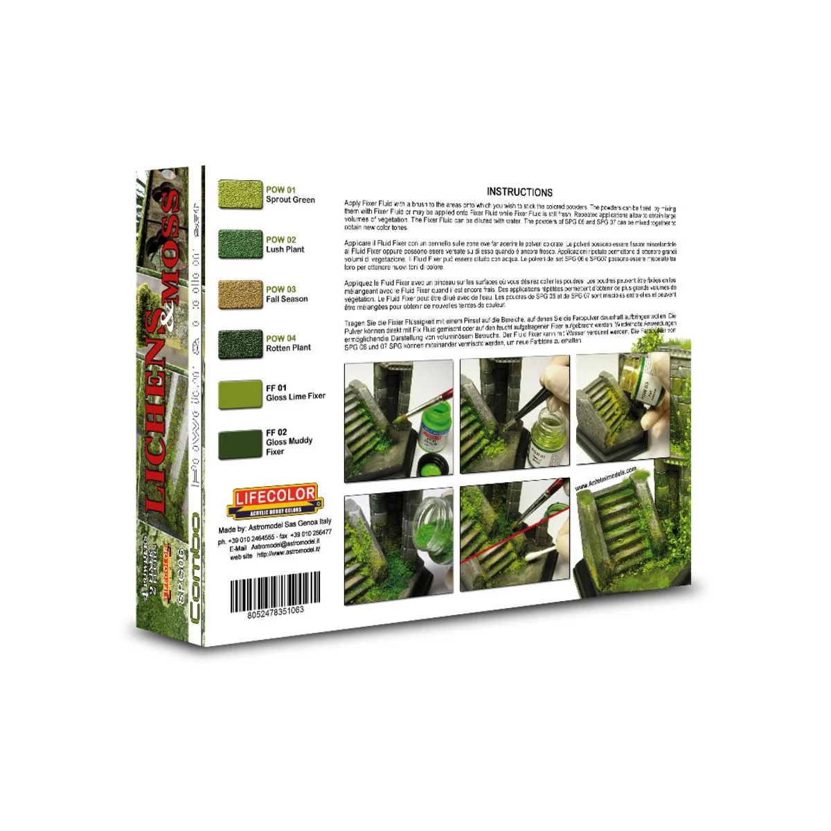 Lichens & Moss 6 x 22 ml - Lifecolor SPG06 Lichens & Moss 6 x 22 ml - Lifecolor SPG06