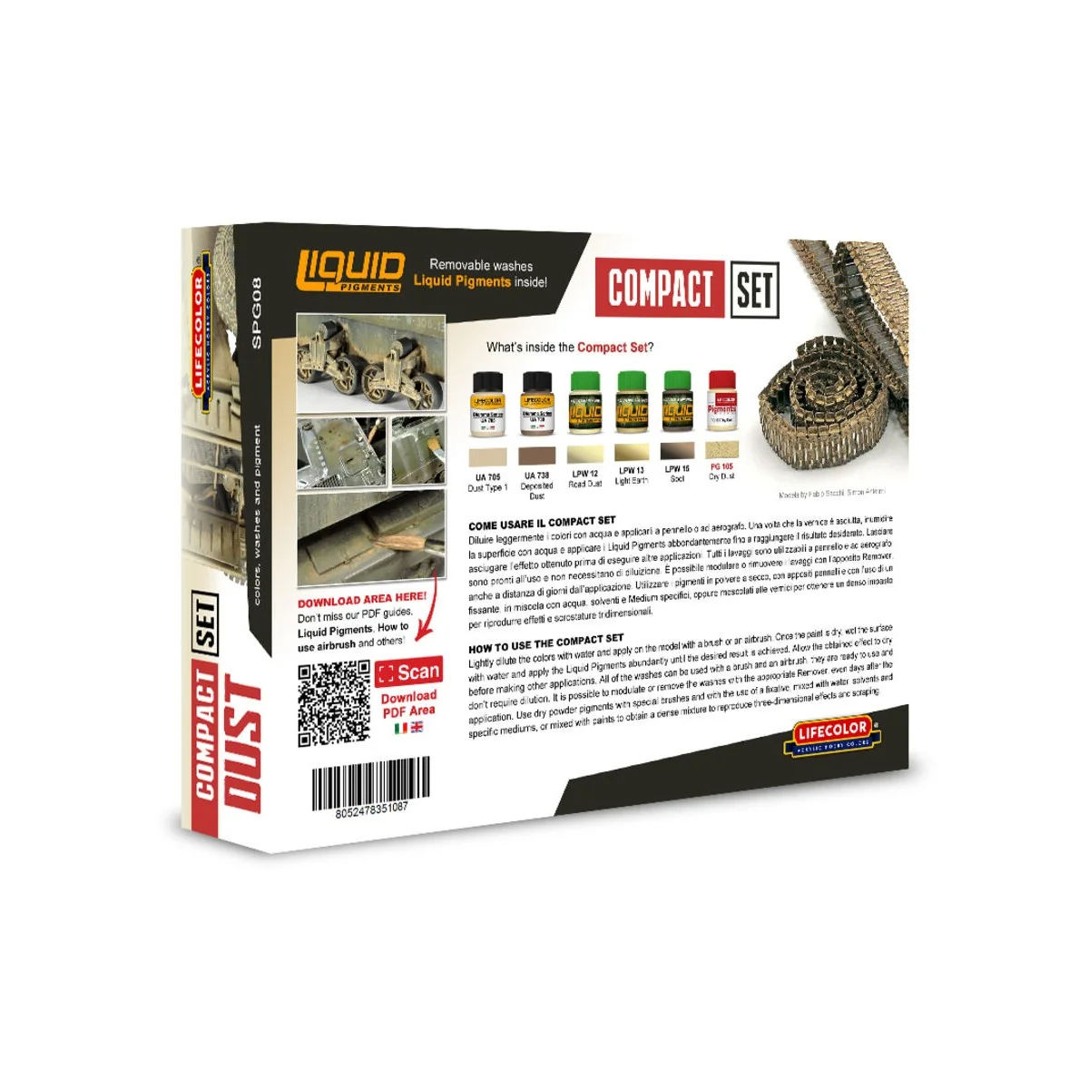 Compact Dust 6 x 22 ml - Lifecolor SPG08 Compact Dust 6 x 22 ml - Lifecolor SPG08