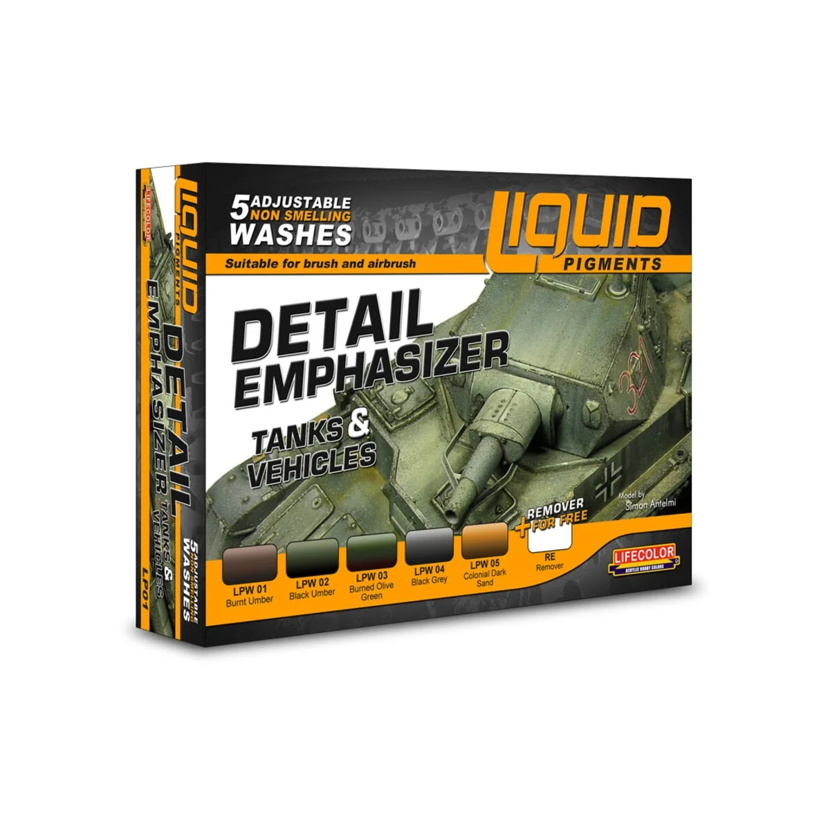 Detail Emphasizer 6 x 22 ml - Lifecolor LP01 Detail Emphasizer 6 x 22 ml - Lifecolor LP01