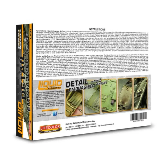 Detail Emphasizer 6 x 22 ml - Lifecolor LP01 Detail Emphasizer 6 x 22 ml - Lifecolor LP01