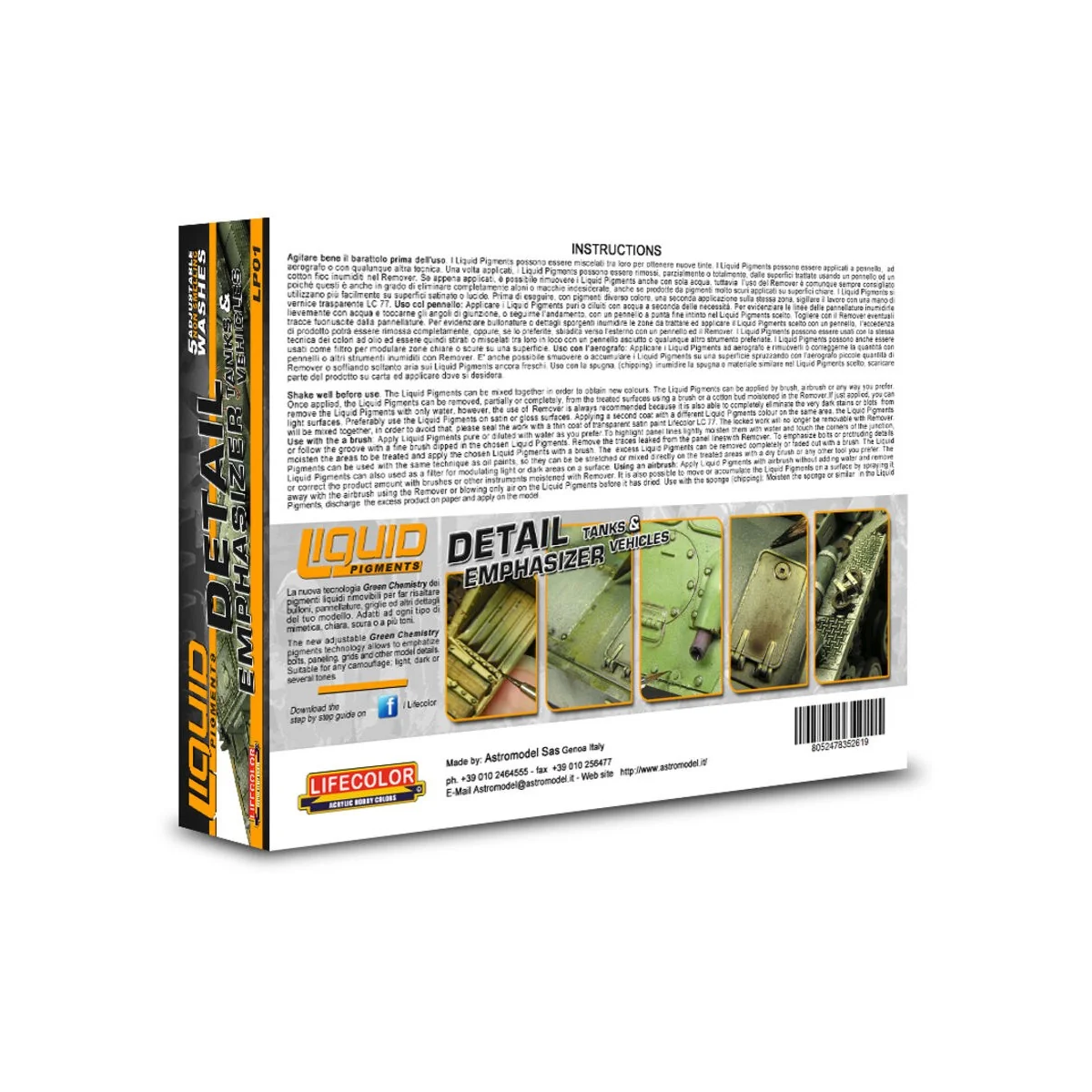 Detail Emphasizer 6 x 22 ml - Lifecolor LP01 Detail Emphasizer 6 x 22 ml - Lifecolor LP01