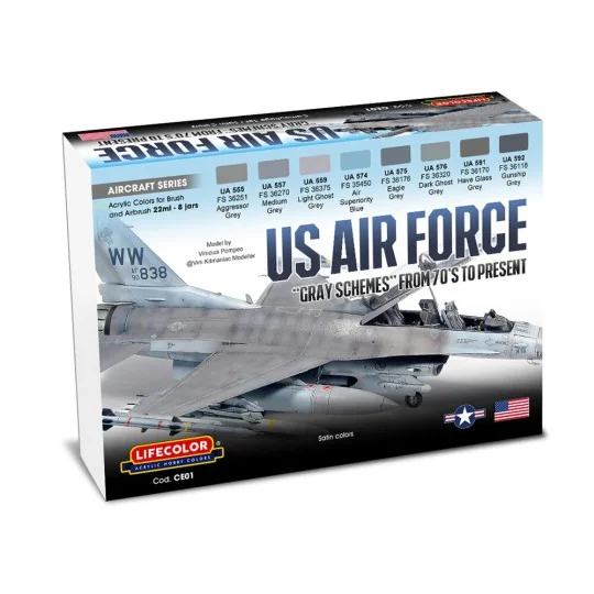 US Air Force “Gray Schemes” From 70'S To Present 8 x 22 ml - Lifeco...