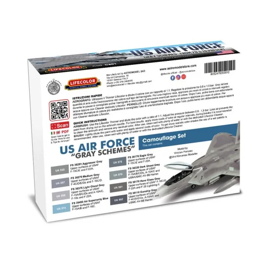 US Air Force “Gray Schemes” From 70'S To Present 8 x 22 ml - Lifeco...