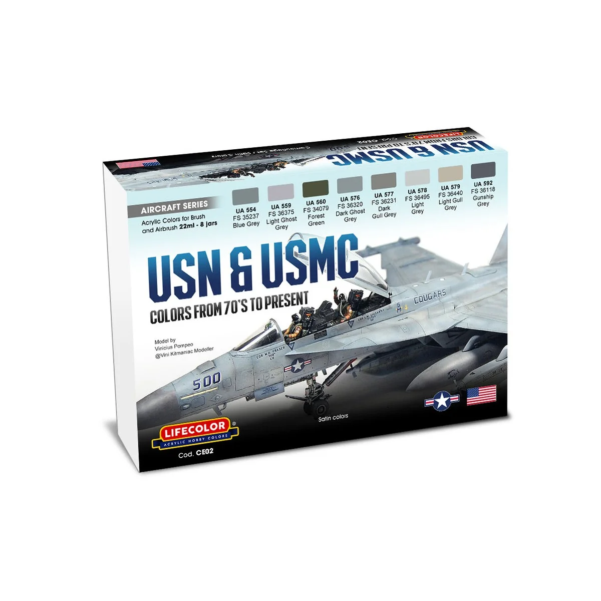 USN & USMC Colors From 70'S To Present 8 x 22 ml - Lifecolor CE02